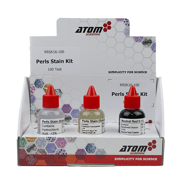 Perls Stain Kit (for detectioning ferric iron in tissues and blood/bone marrow smears) - 100 reactions